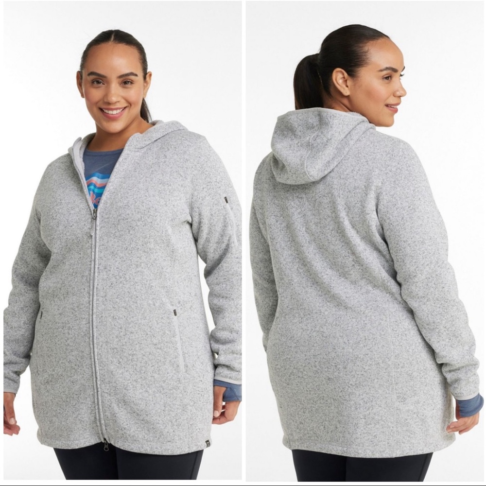 L.L. Bean Gray Sweater Fleece Jacket Size 3X
